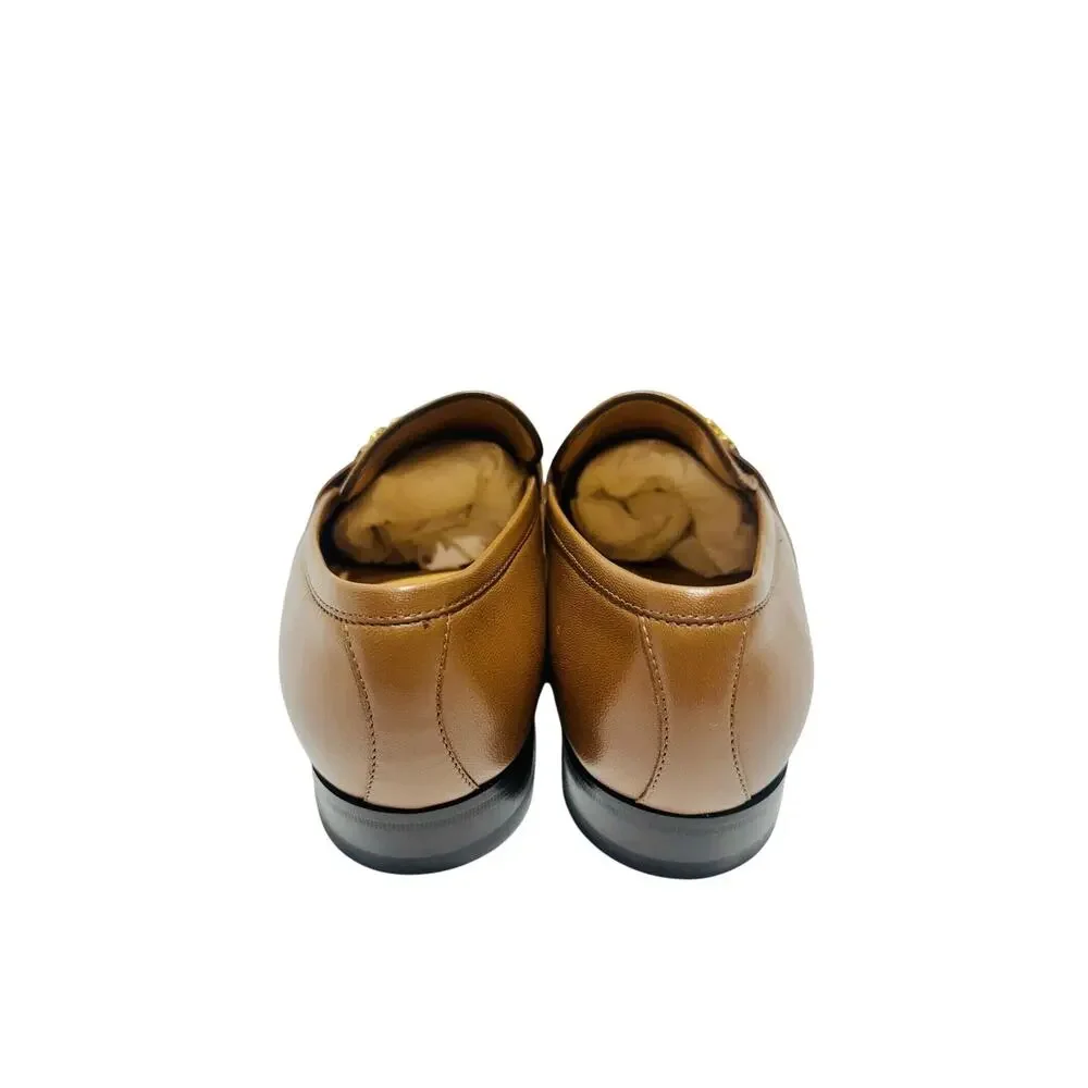 Gucci Chain Interlocking GG 9.5/ US 10 Loafer Brown Italian Leather Shoe NIB